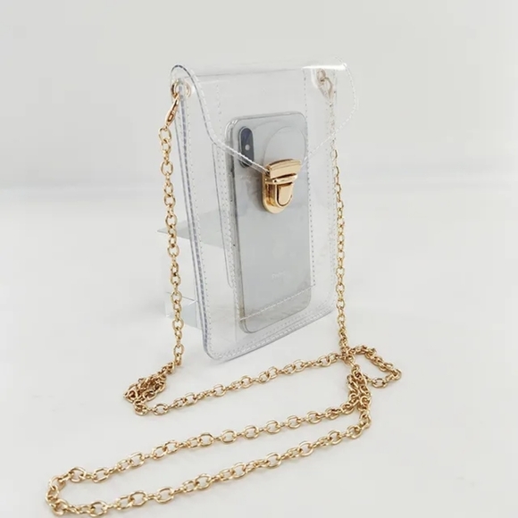 Women's Clear Stadium Approved PVC Transparent Phone Case Crossbody Purse - Picture 4 of 6